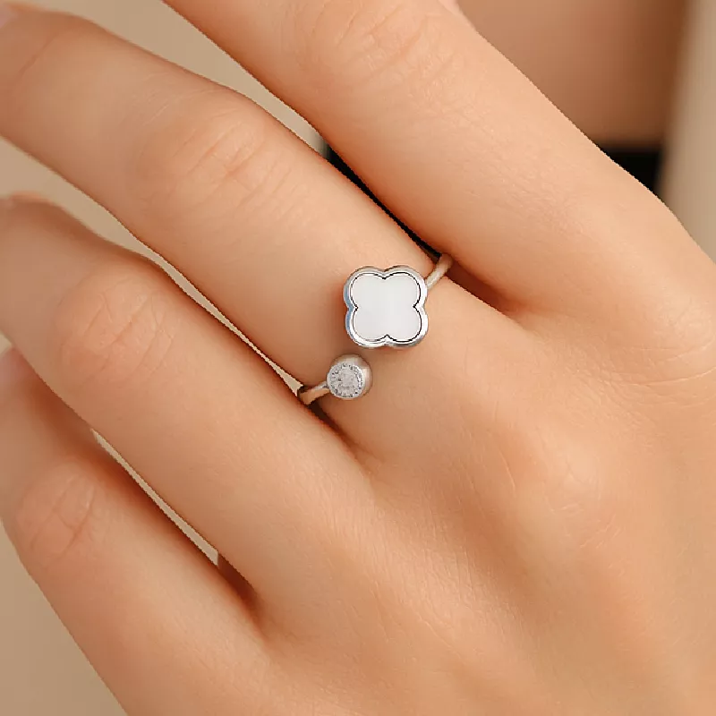 Ani. Anillo Trebol Rodio graduable - RRH290 - Foto 1